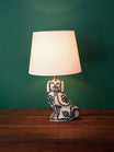 Blue Flower Staffordshire Dog Lamp