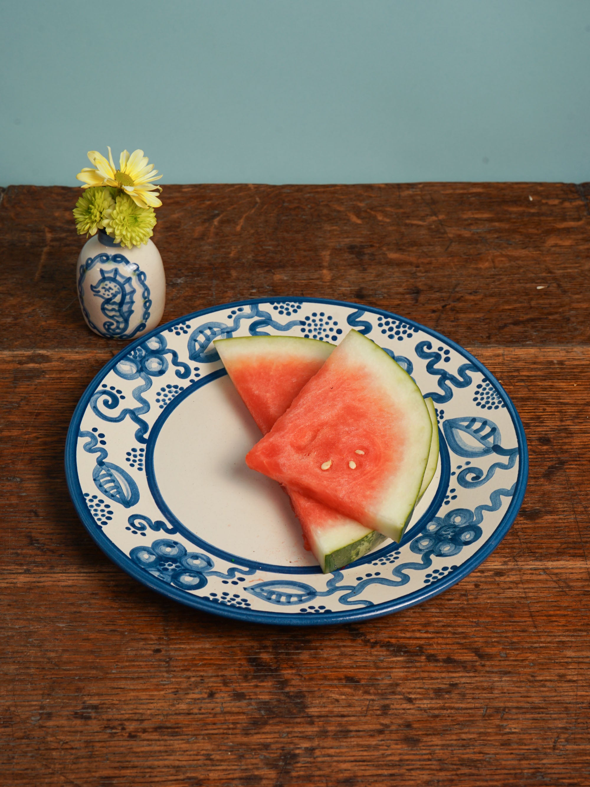 Blue Flower Dinner Plate