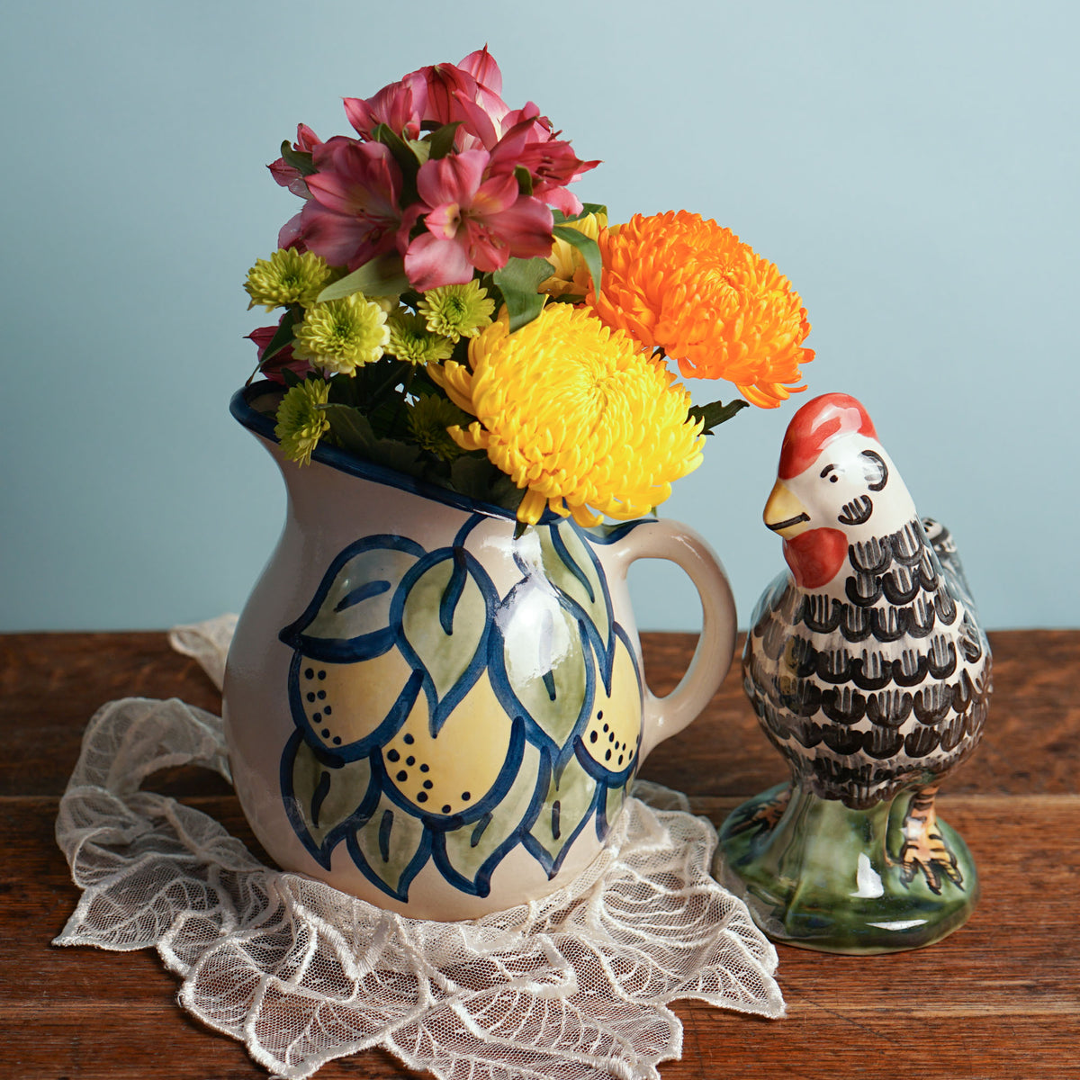 Lemon Leaf Pot Belly Pitcher