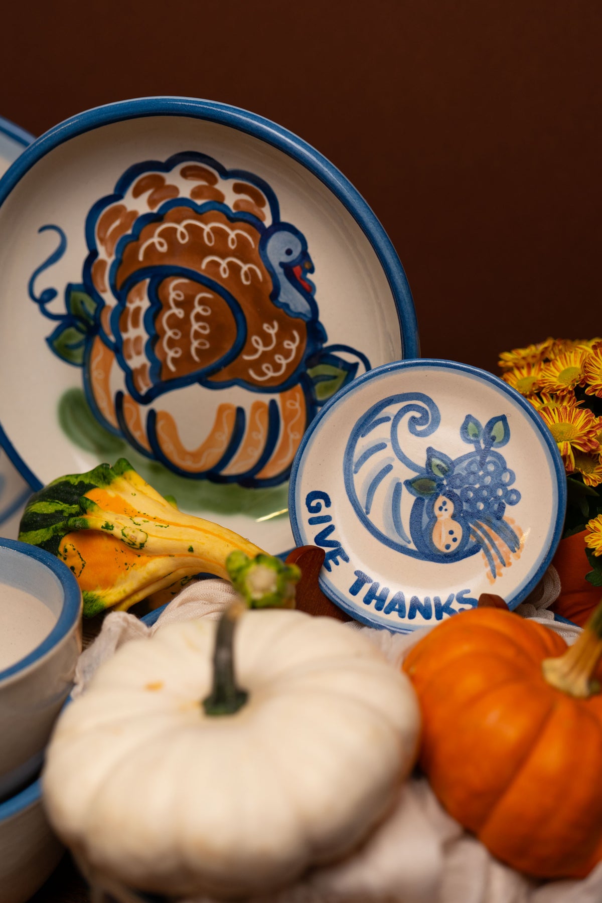 Etched Turkey Pasta Plate