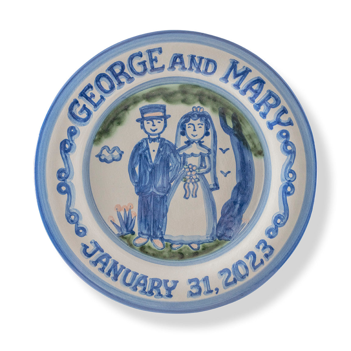 Personalized Wedding Plate - Bride & Groom