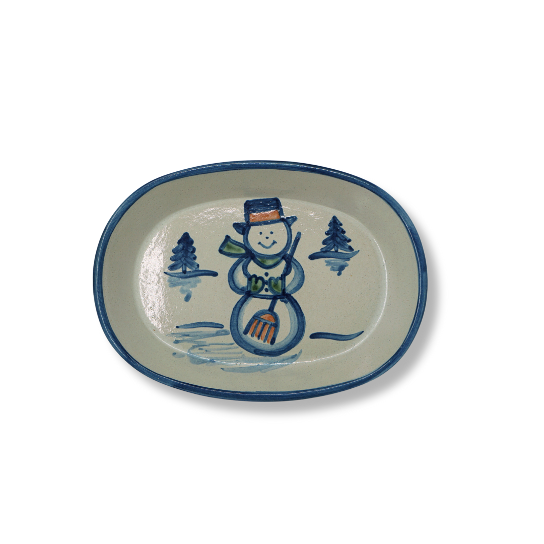 Small Oval Platter - Snowman