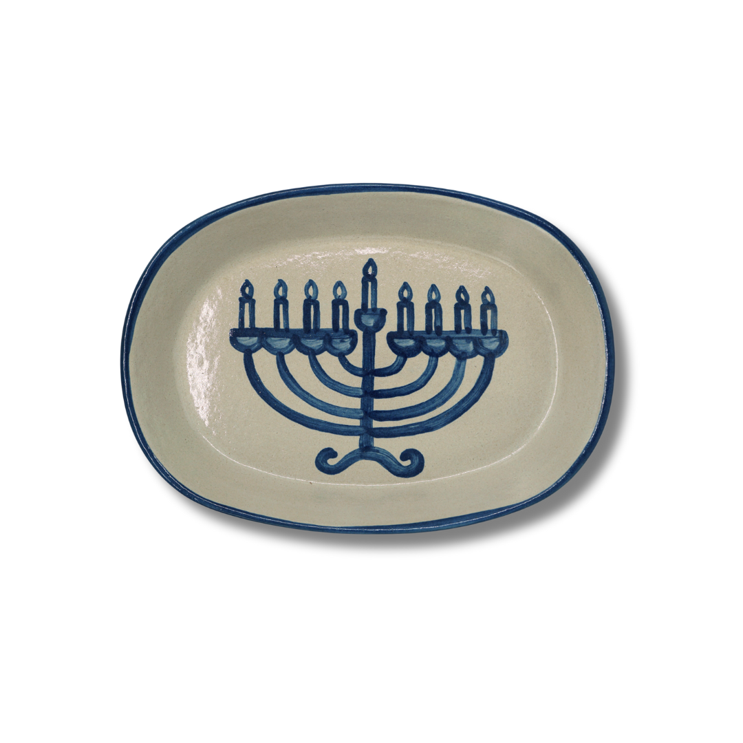 Medium Oval Platter - Menorah