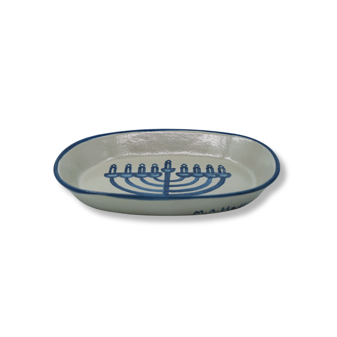 Medium Oval Platter - Menorah