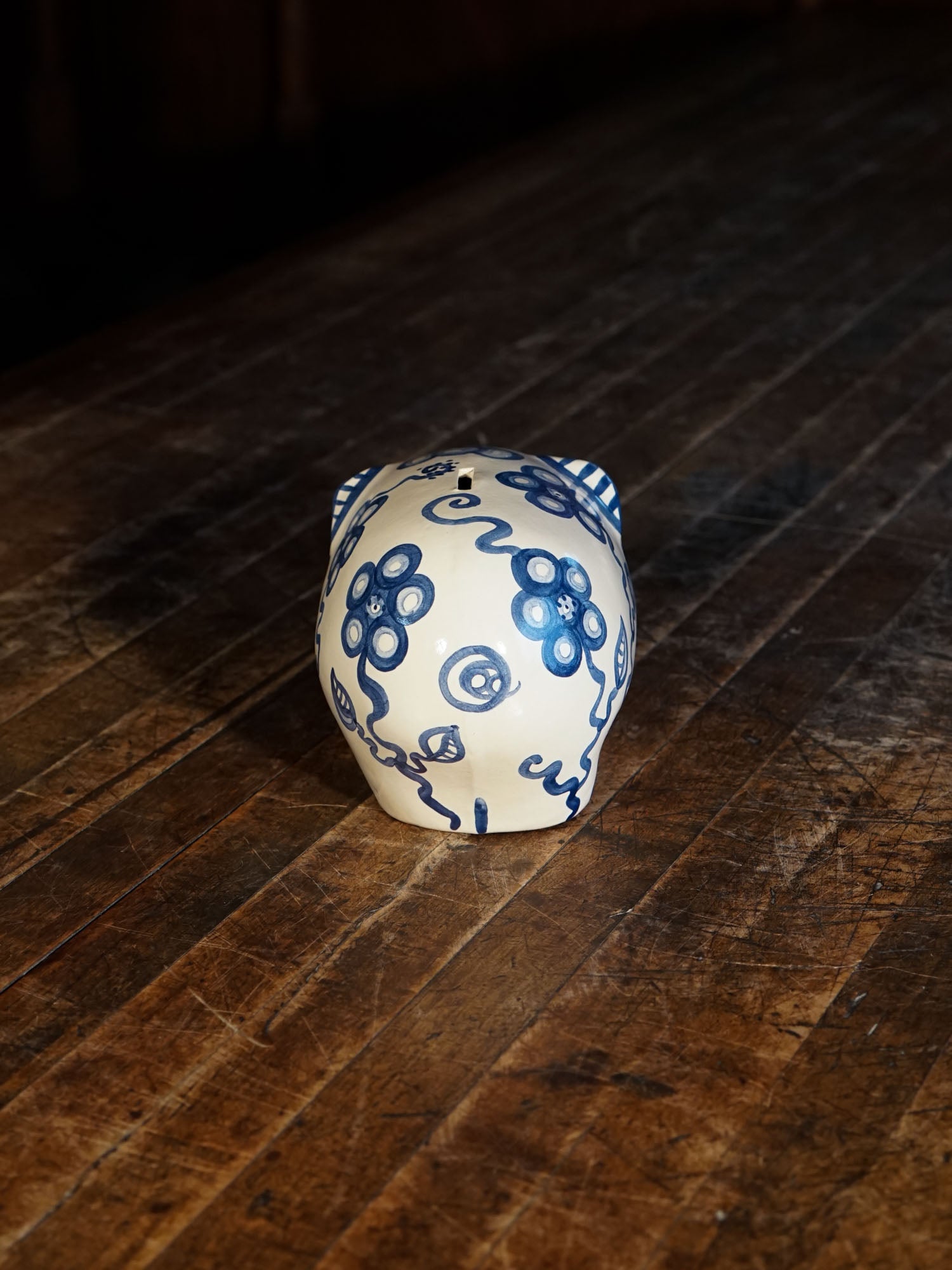 Piggy Bank - Blue Flower