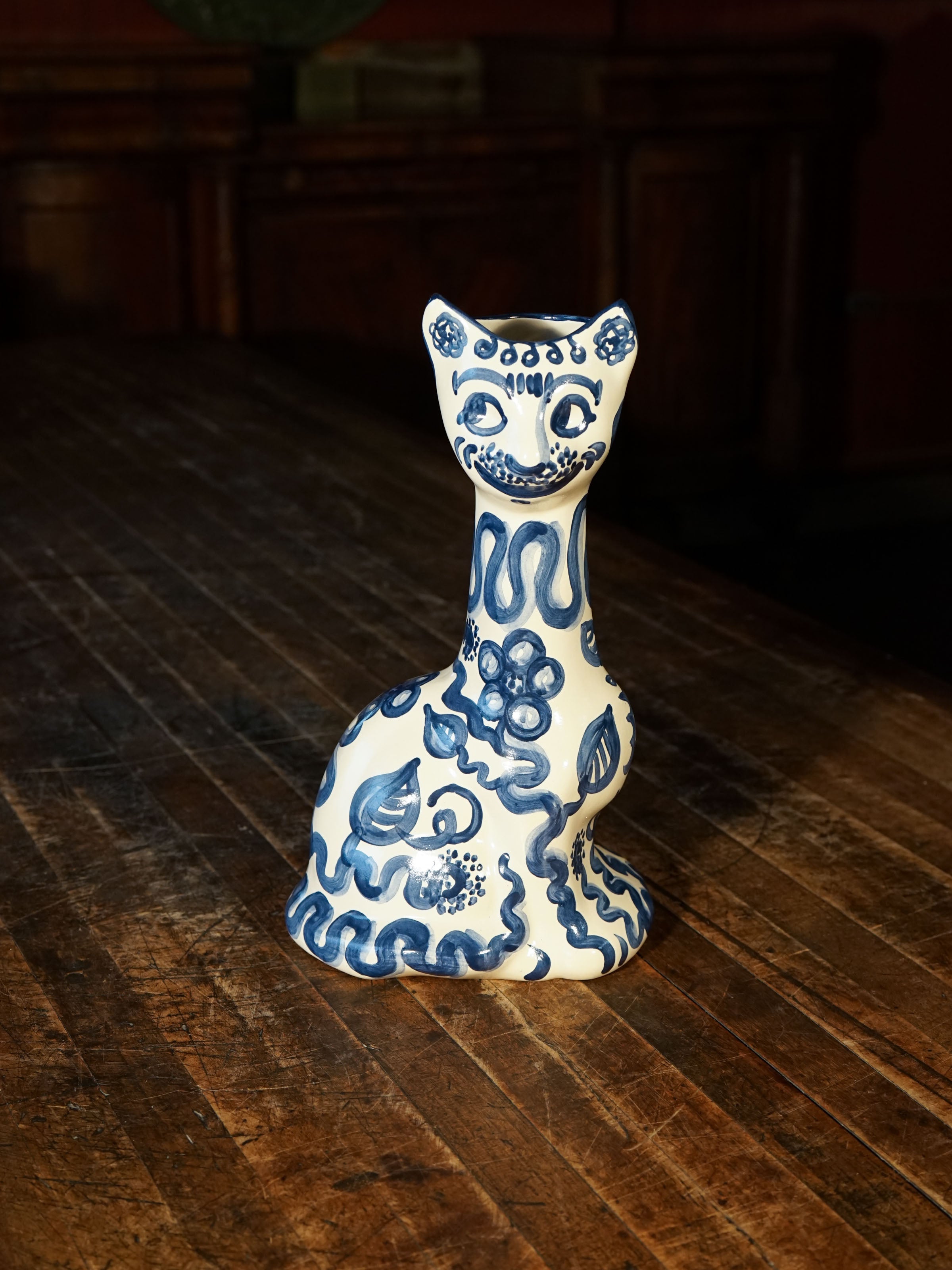 Tall Cat Vase