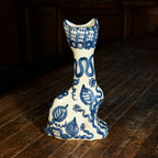 Blue Flower Tall Cat Vase