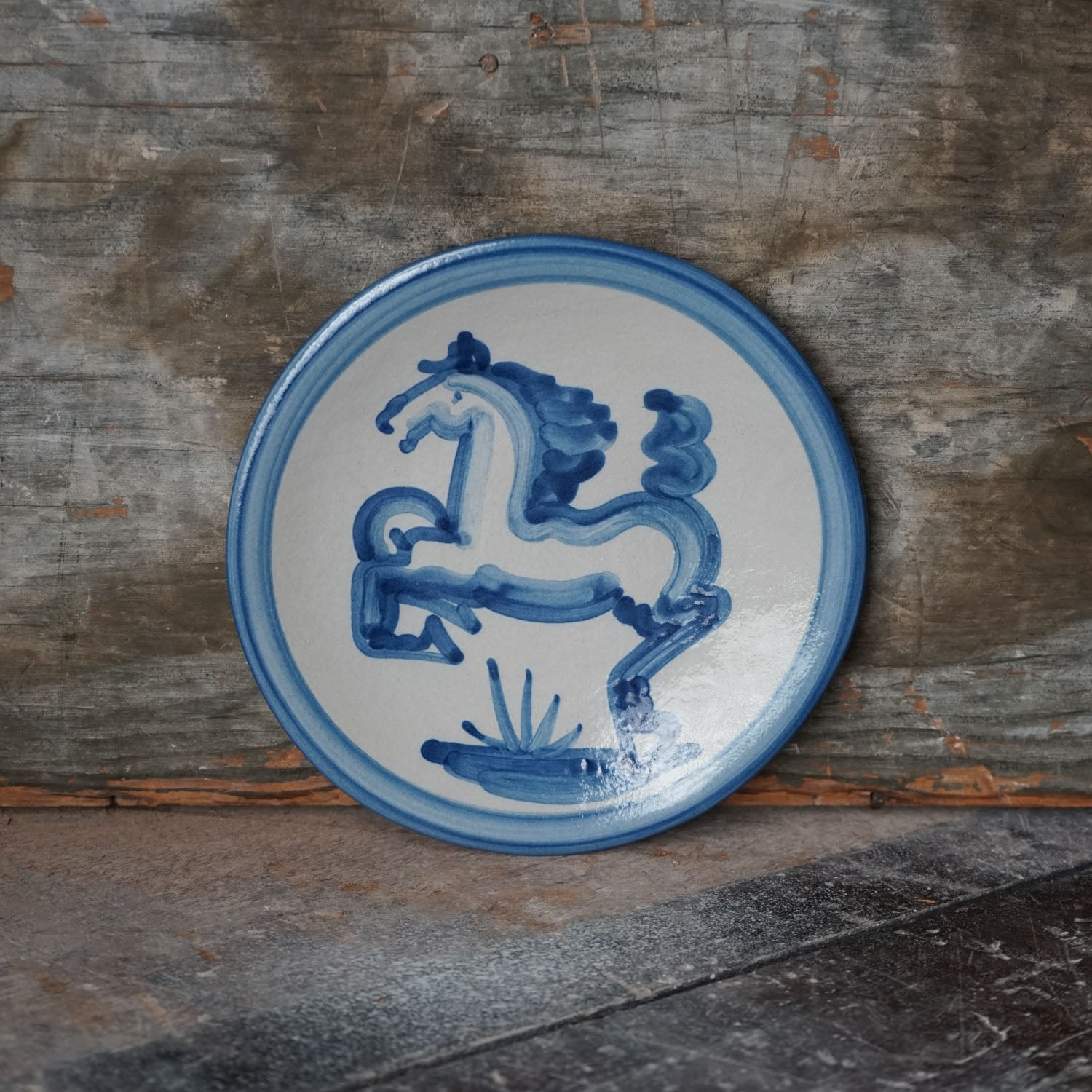Bread and Butter Plate - Blue Horse