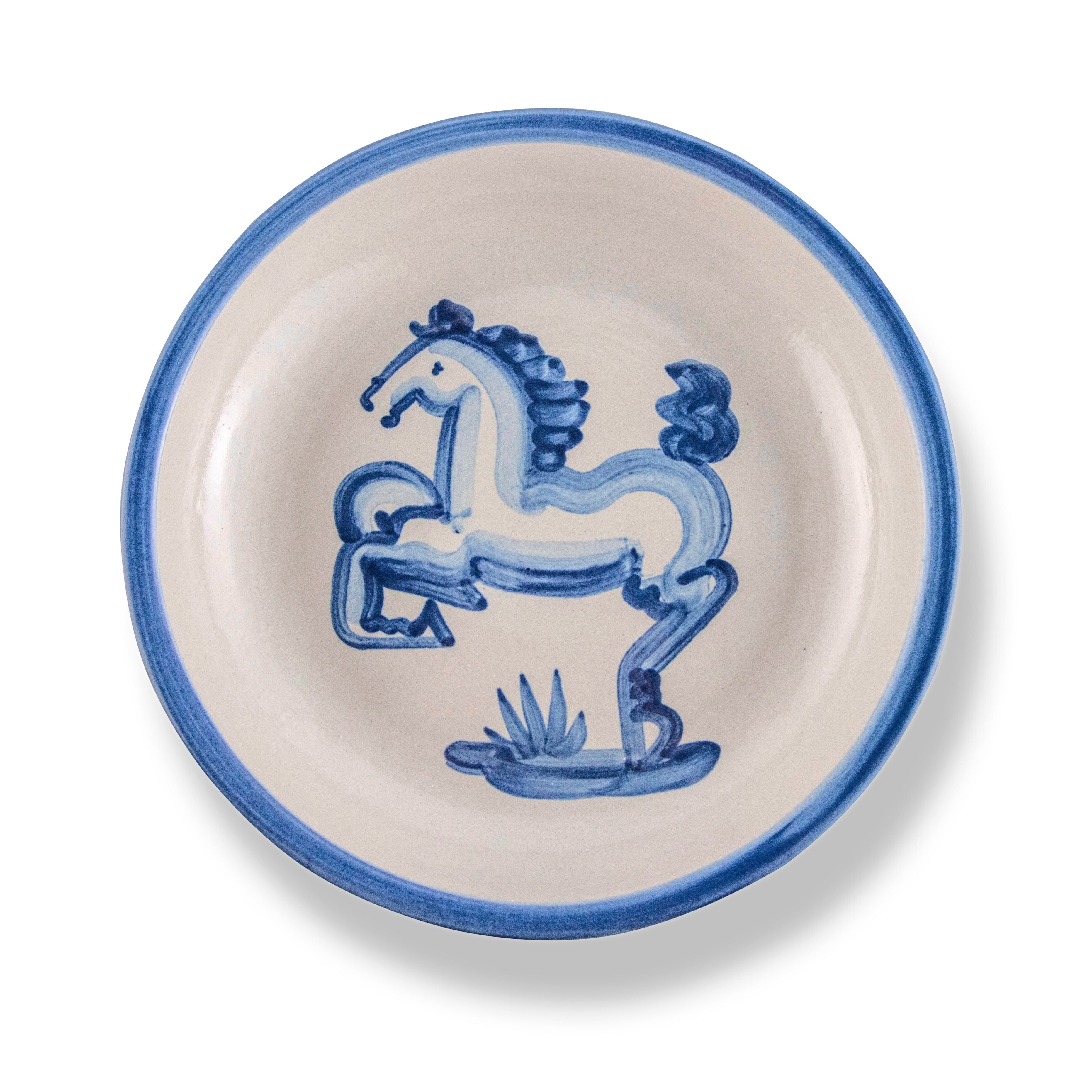 Pasta Plate - Blue Horse