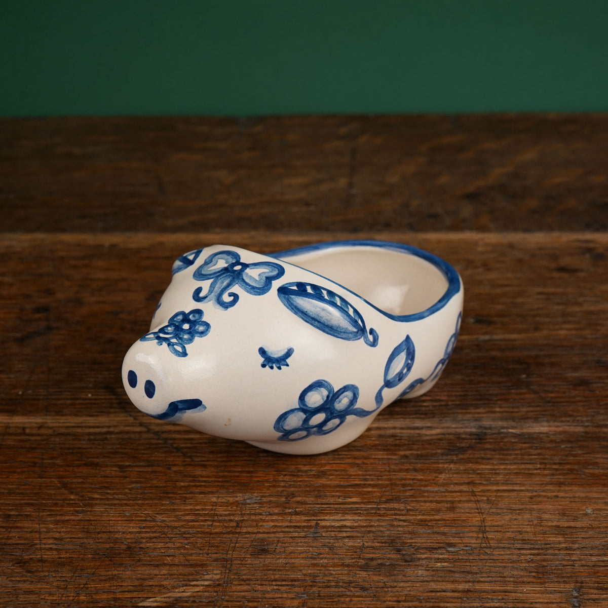 Blue Flower Small Pig Soap Dish - Second