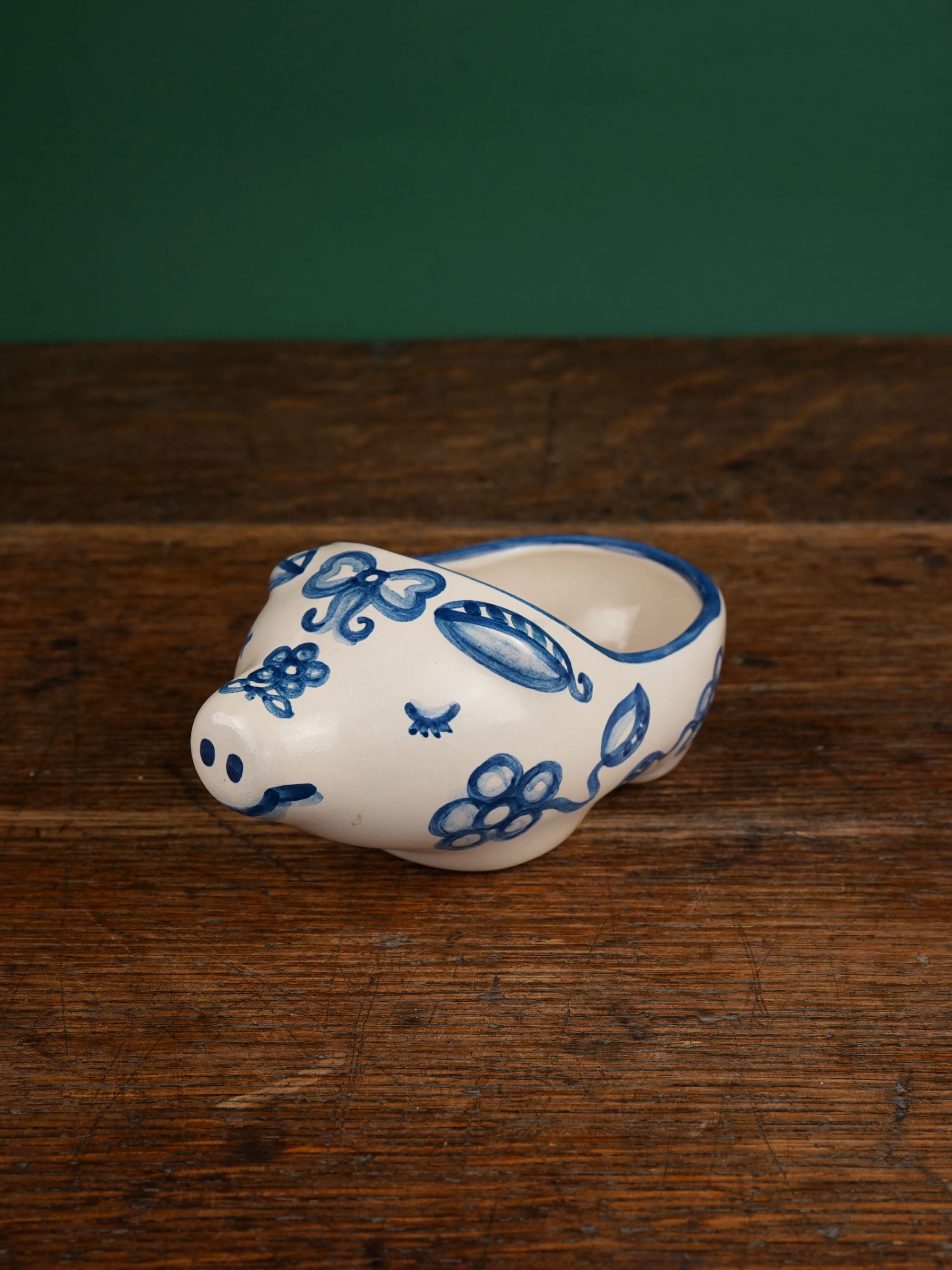 Blue Flower Small Pig Soap Dish - Second