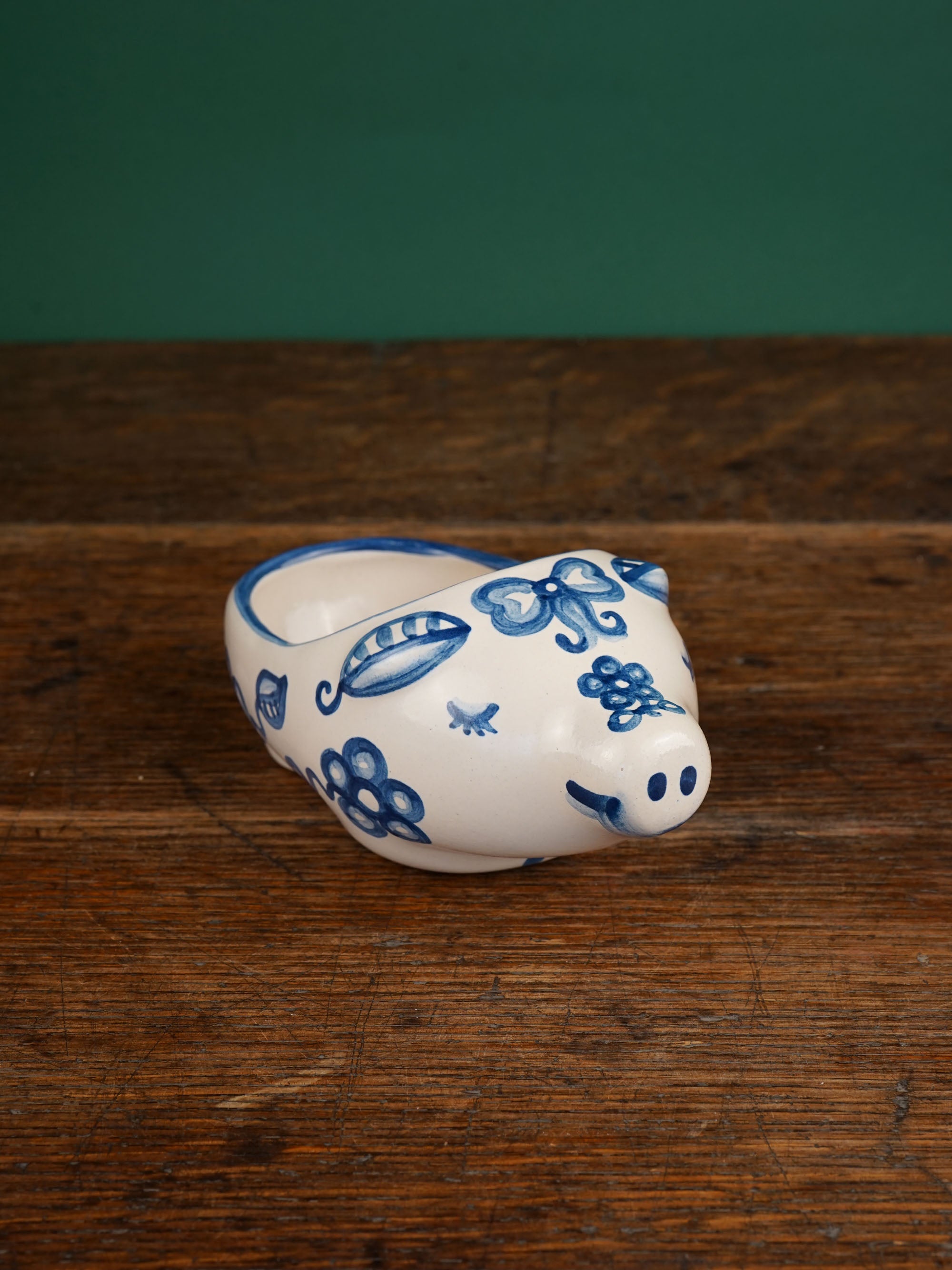 Blue Flower Small Pig Soap Dish - Second