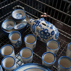 Blue Flower Piggy Bank