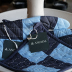 Trellis Colorblock Oven Mitt by Anchal - Dusk Blue
