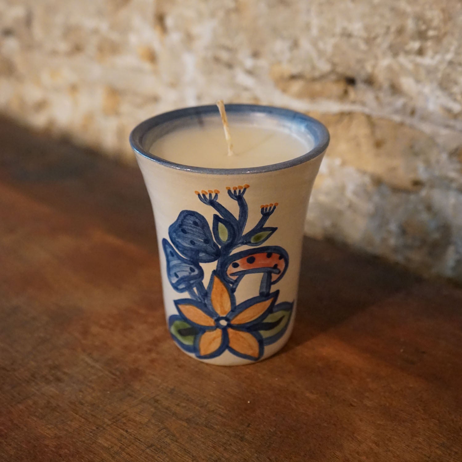 Mushroom and Flowers Flare Candle