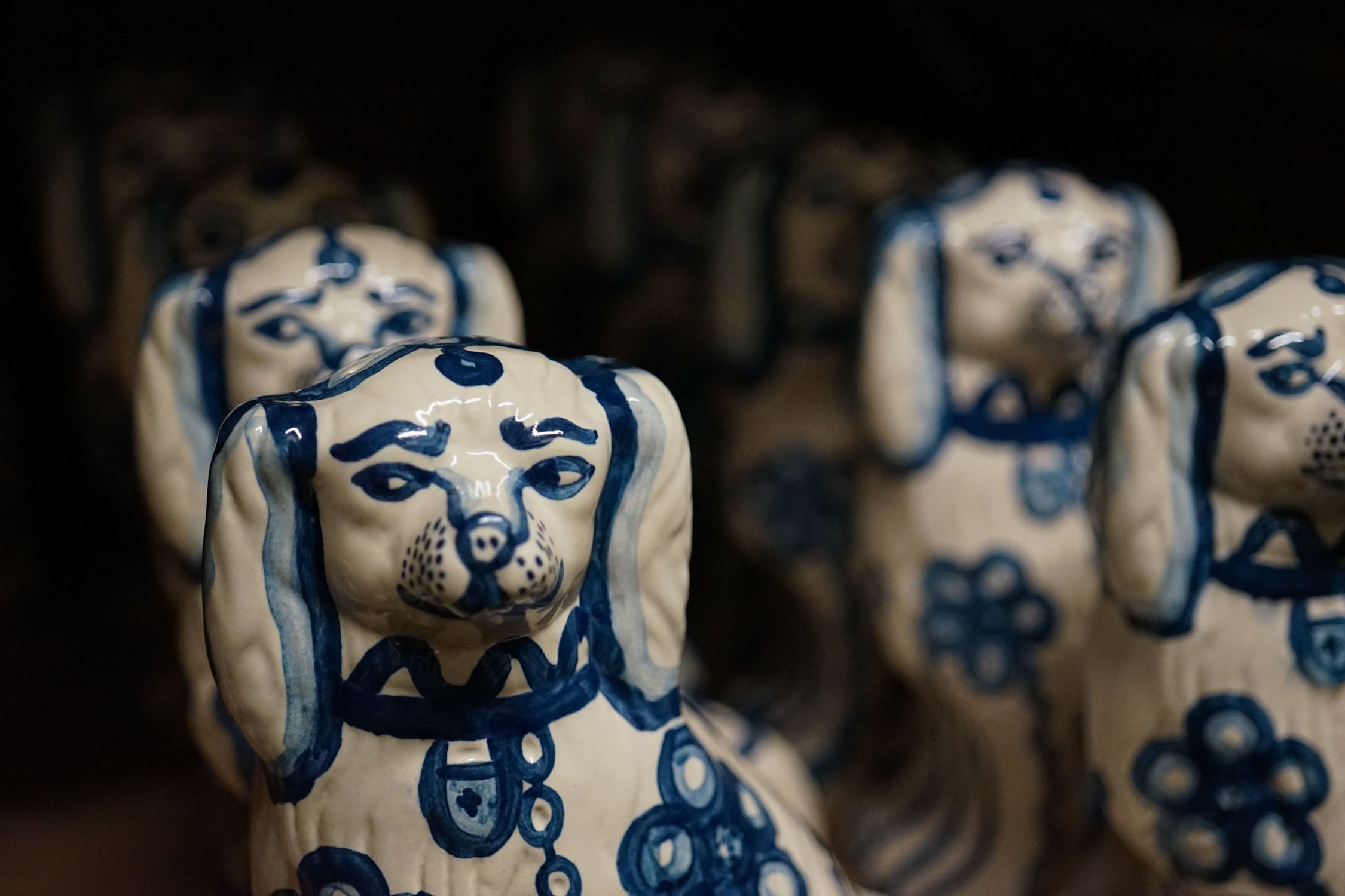 Blue Flower Staffordshire Dog