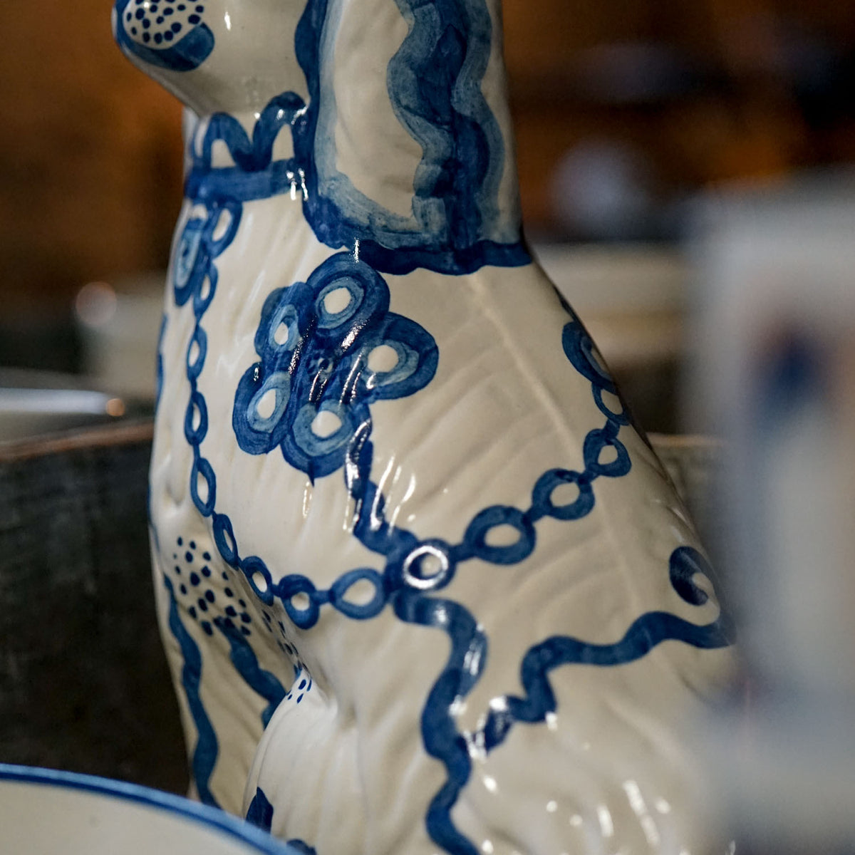 Blue Flower Staffordshire Dog