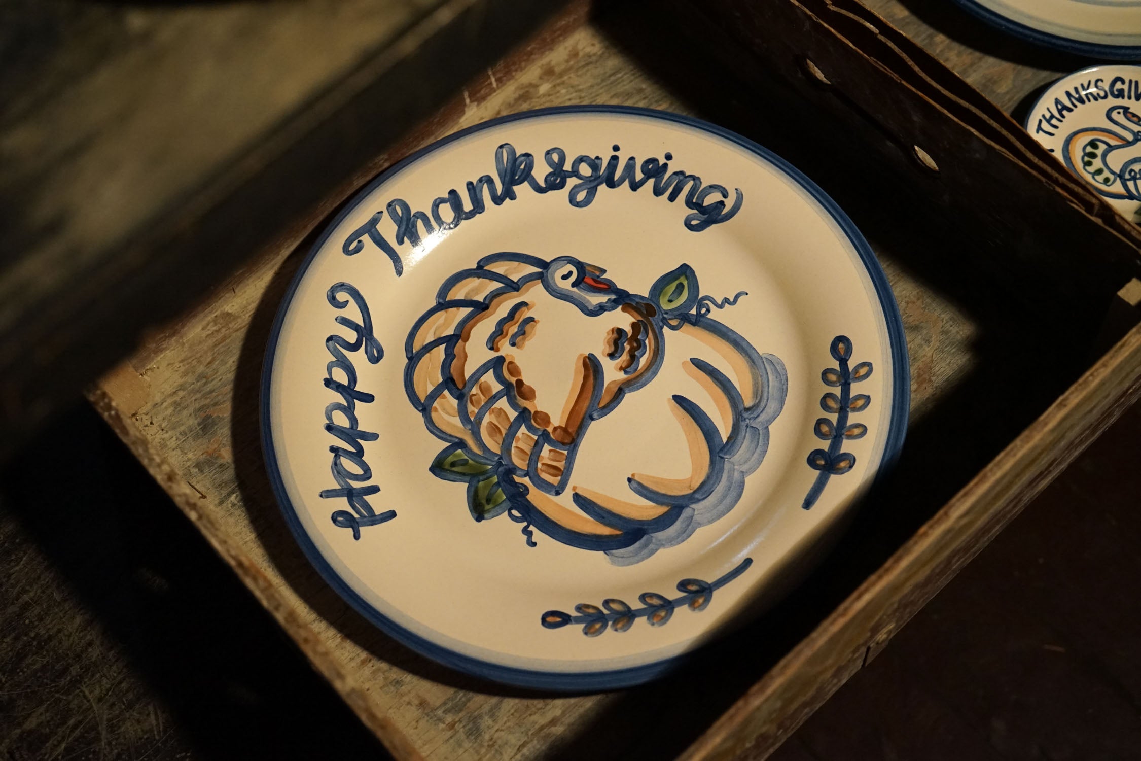 Seasonal Serving Plate - Happy Thanksgiving Turkey