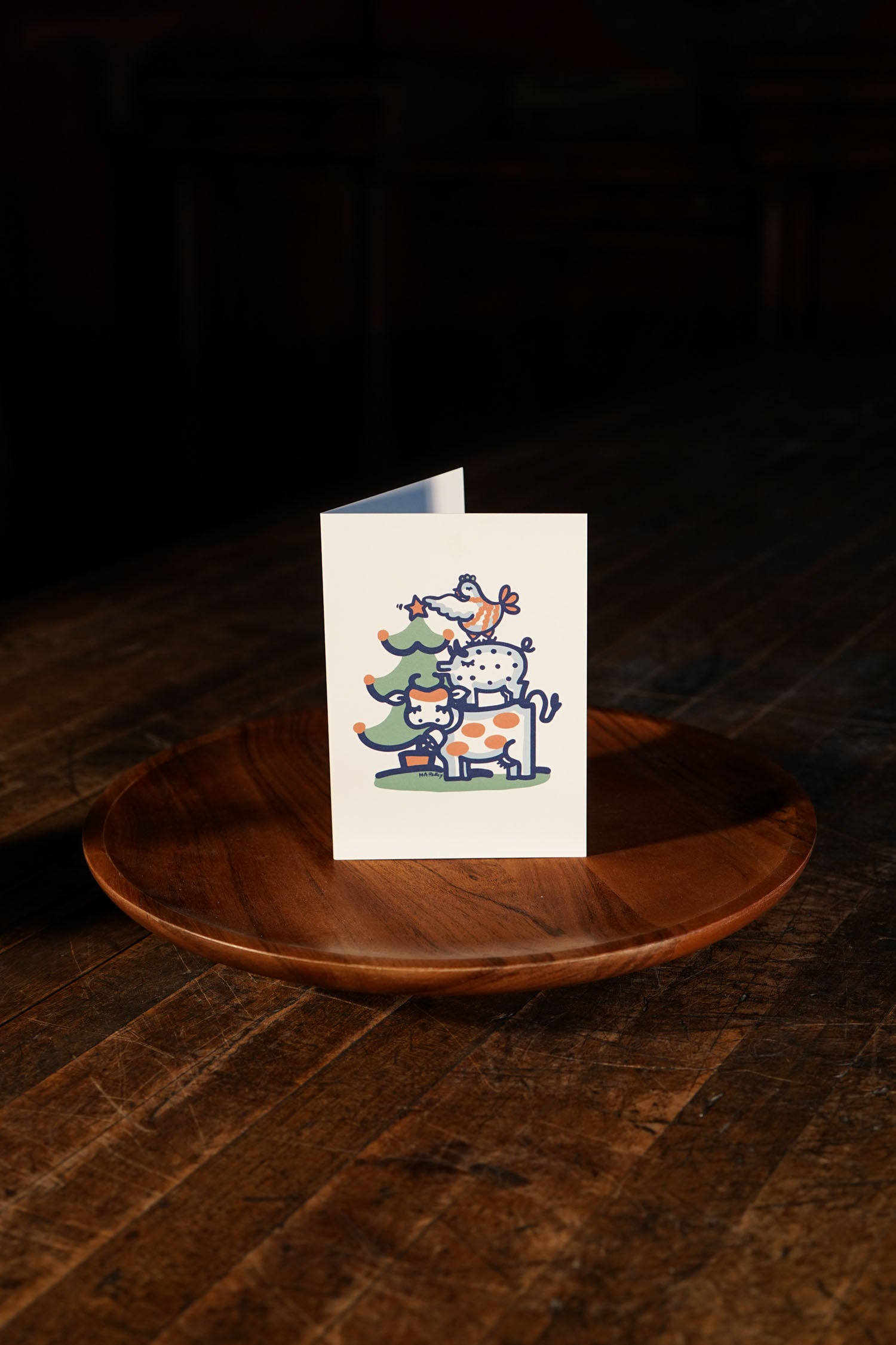 Animals Decorating the Christmas Tree Notecards