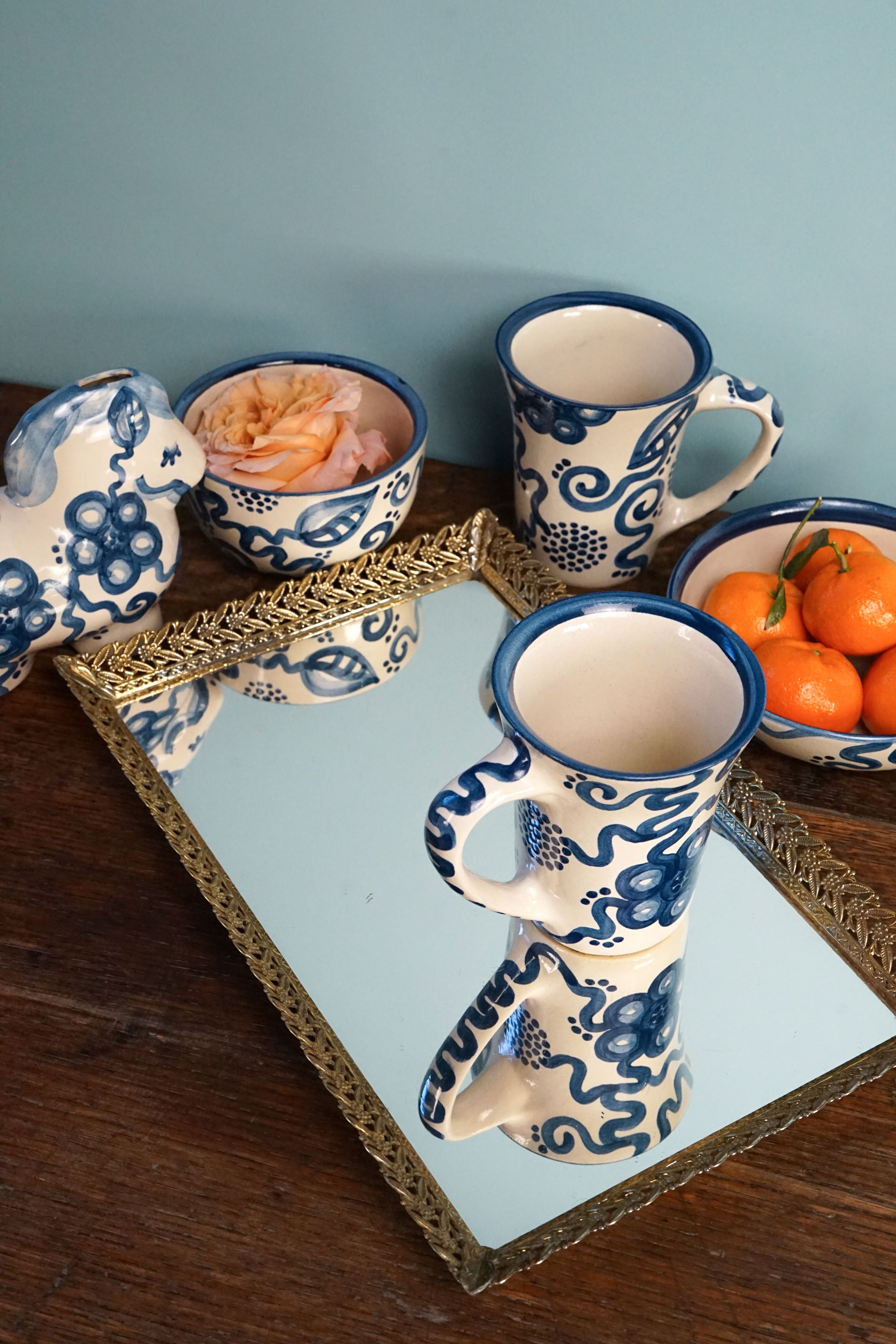 Blue Flower Flare Mug