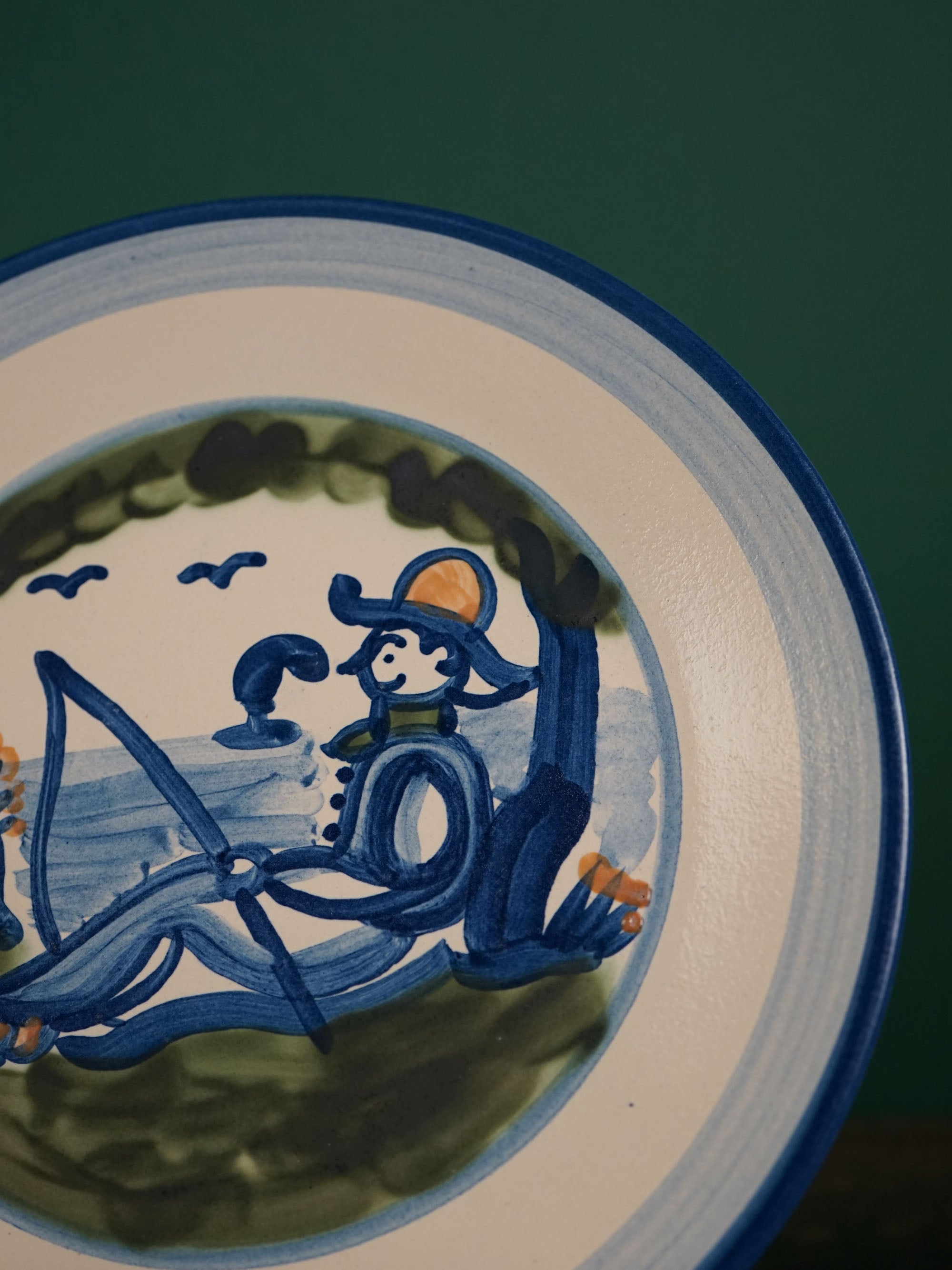 Fisherman by Tree Dinner Plate