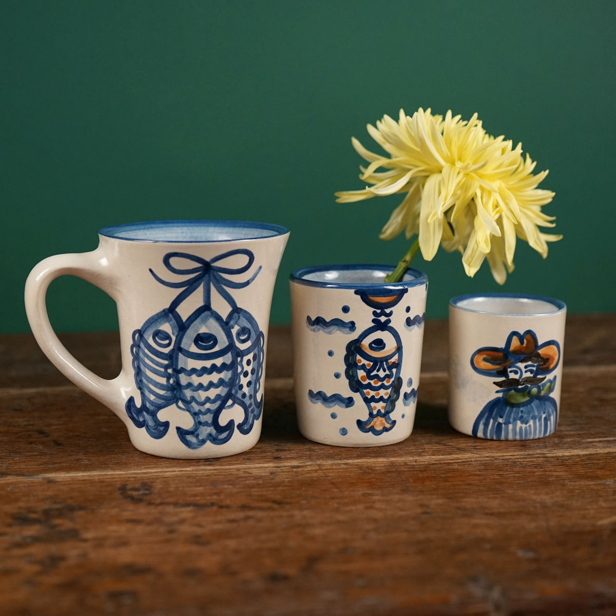 Blue Cowboy Portrait Mini Cup