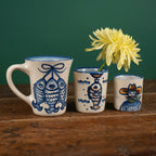 Blue Cowboy Portrait Mini Cup