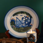 Fisherman by Tree Dinner Plate
