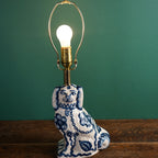 Blue Flower Staffordshire Dog Lamp