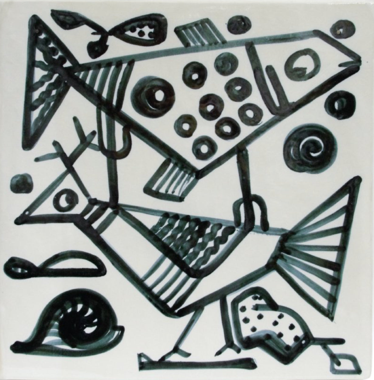 Cubist Fowl Pasta Plate