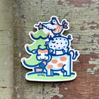 Animals Decorating the Tree Sticker