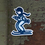 Skier Swoosh Sticker
