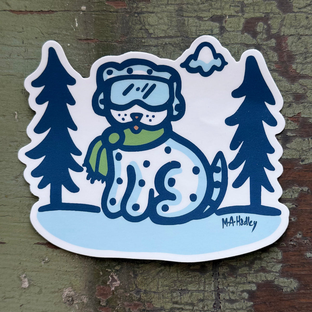 Skier Dog Sticker