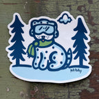 Skier Dog Sticker
