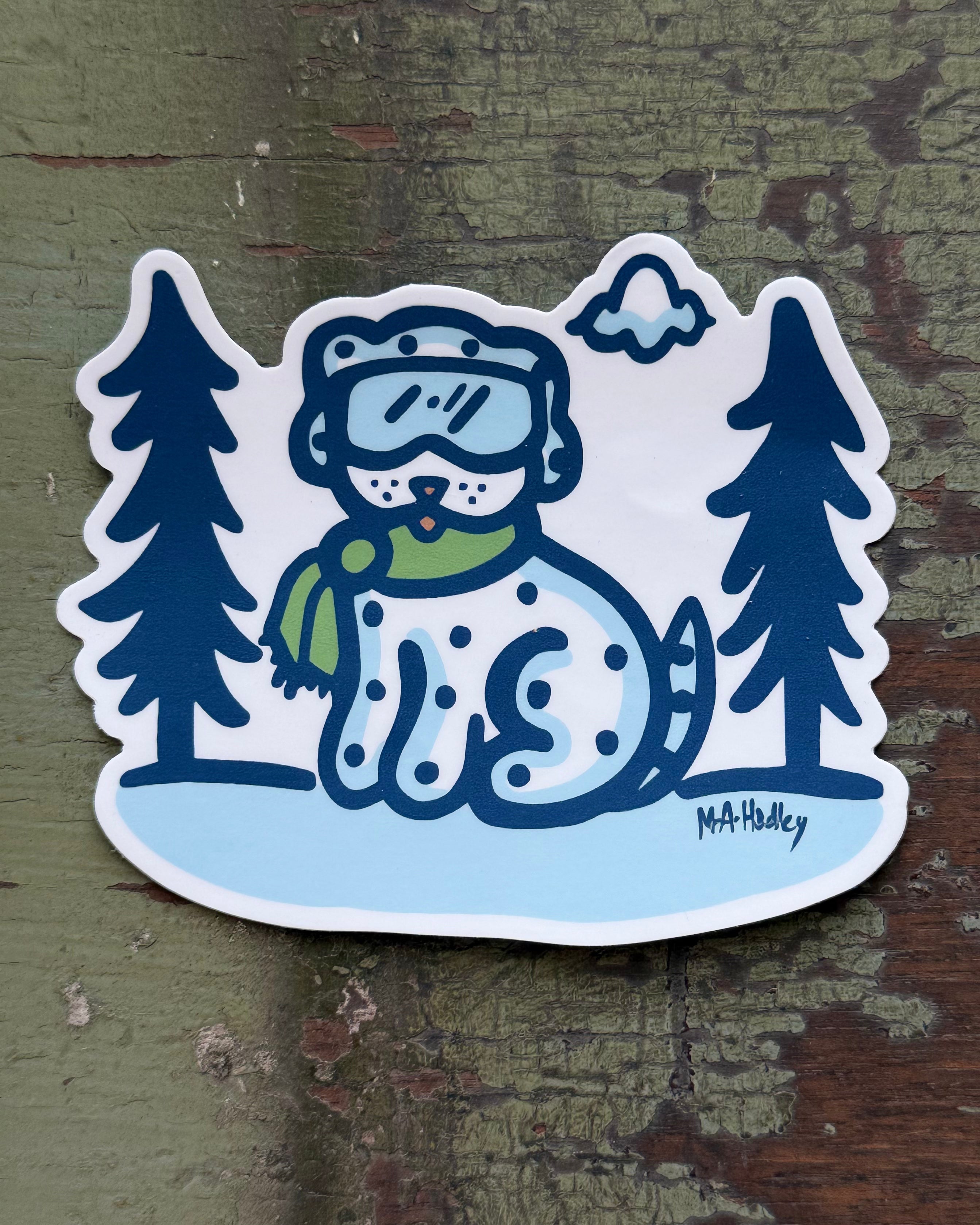 Skiing Dog Sticker