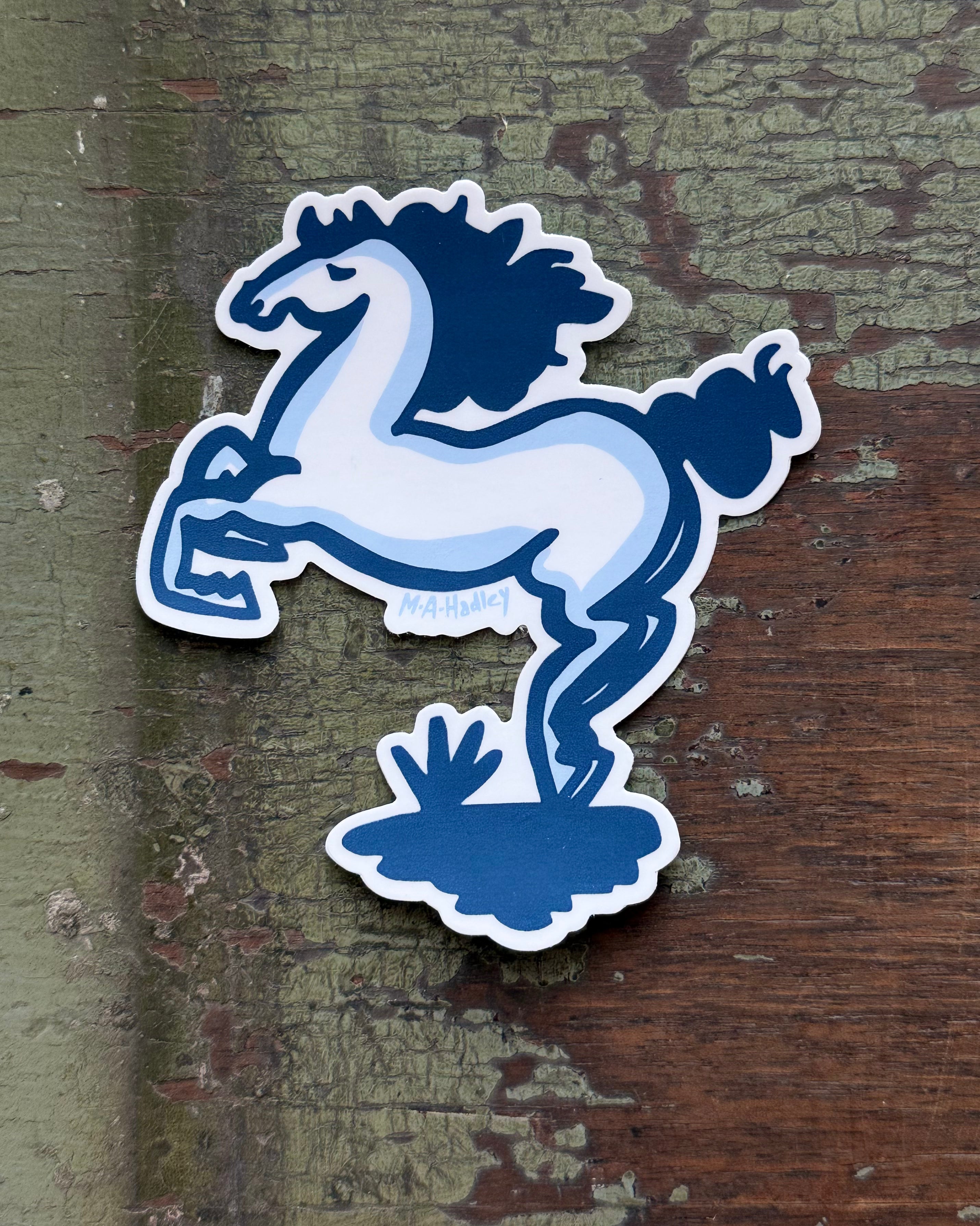 Blue Horse Sticker