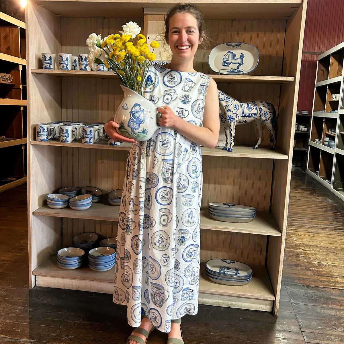 The Hadley Pottery Tea Towel by Julia Allisson Cost