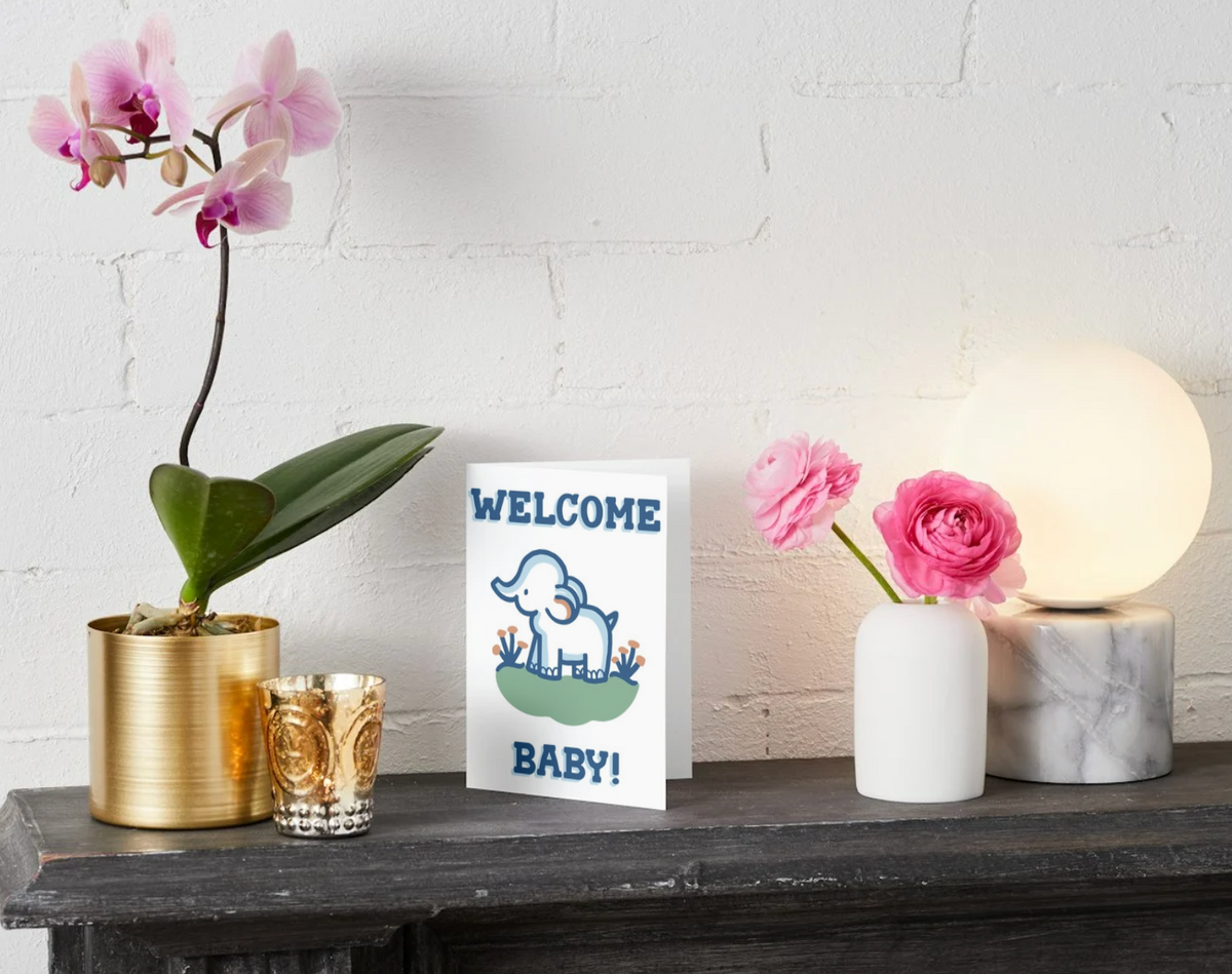 Welcome Baby! Elephant Greeting Card