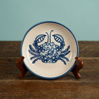 Blue Flower Crab Pasta Plate