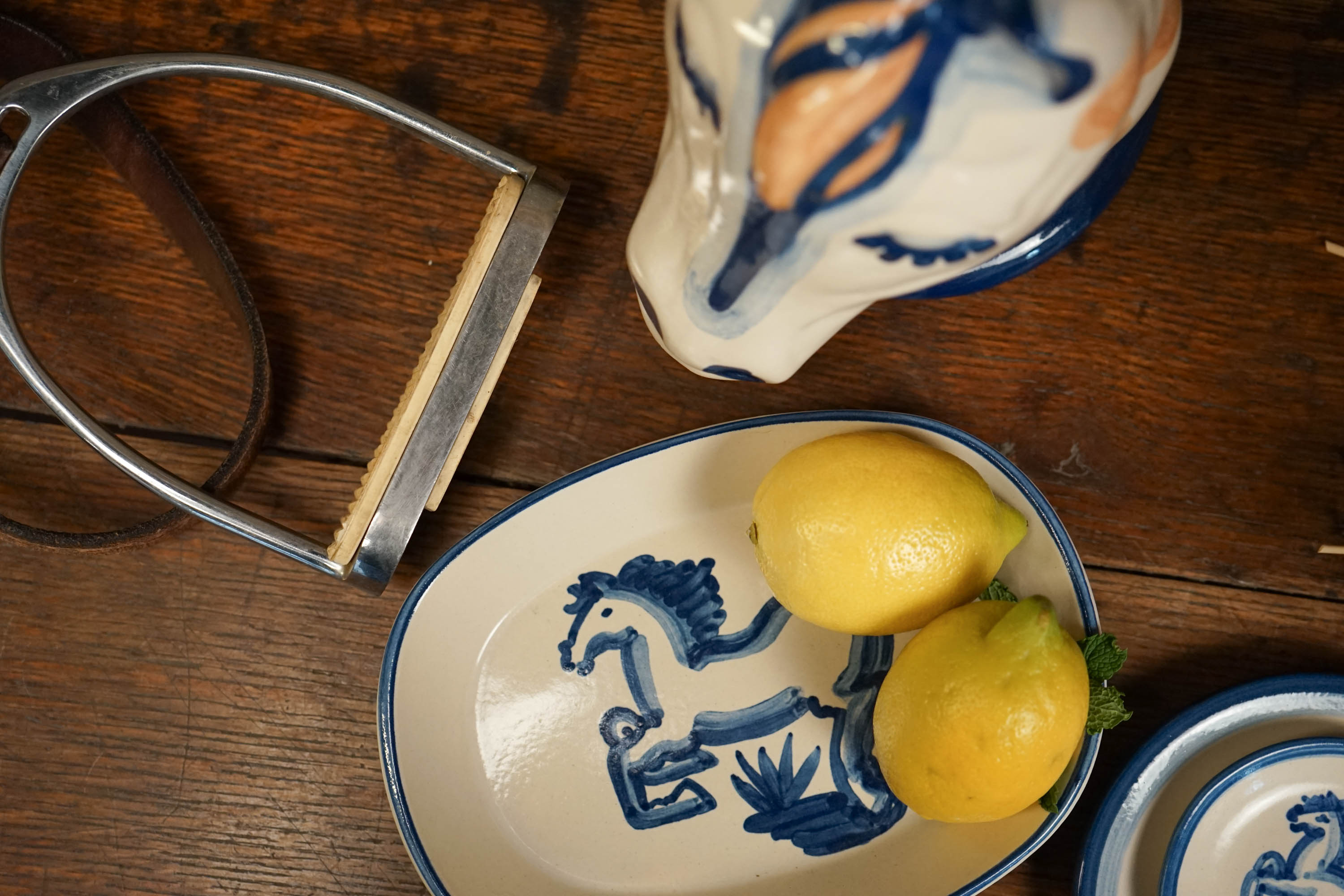 Blue Horse Small Oval Platter