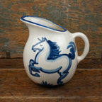 Blue Horse Pot Belly Pitcher