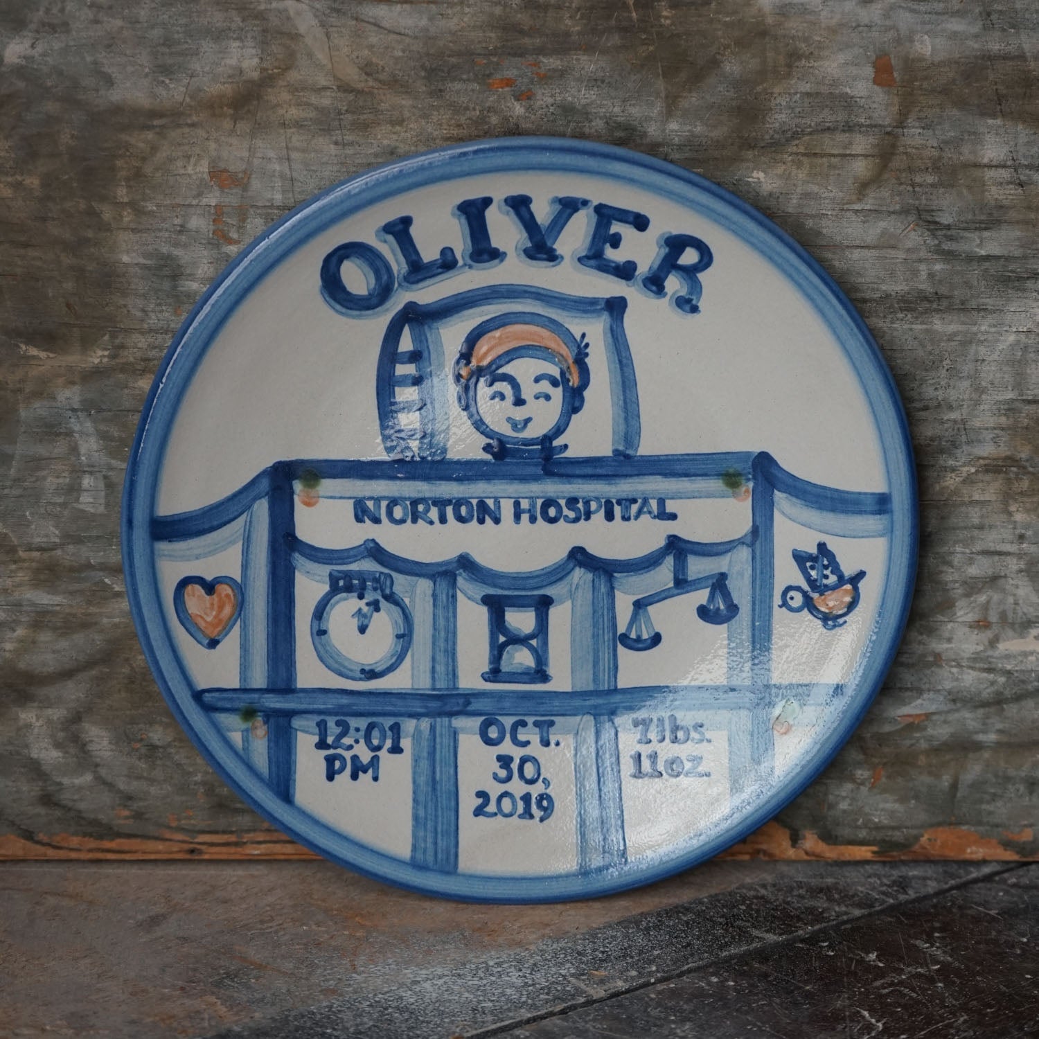 Premium Personalized Birth Plate - Baby Blanket