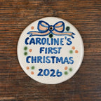 Personalized Baby's First Christmas Round Ornament