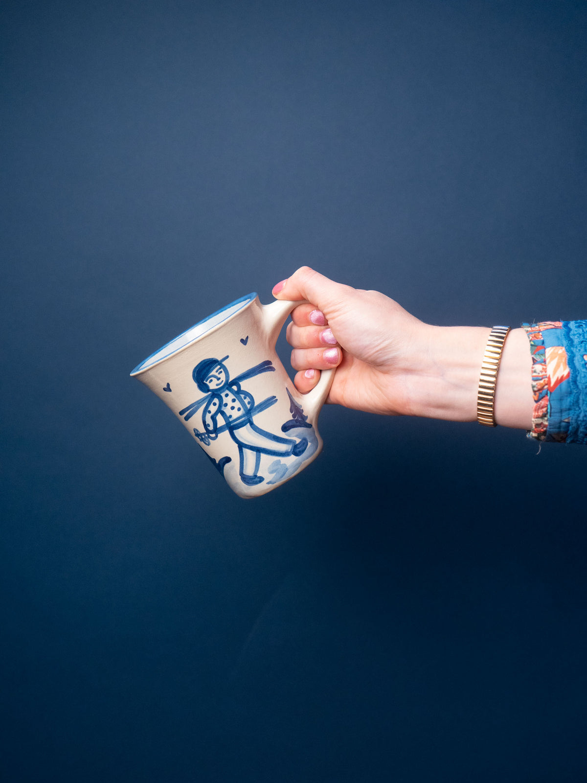 Skier Walking Flare Mug