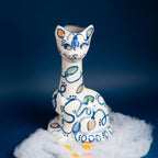 Holiday Lights Tall Cat Vase