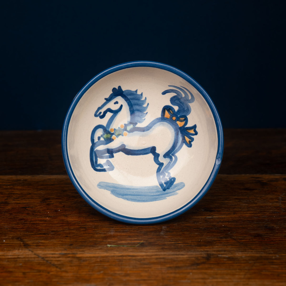 Holiday Blue Horse Cereal Bowl