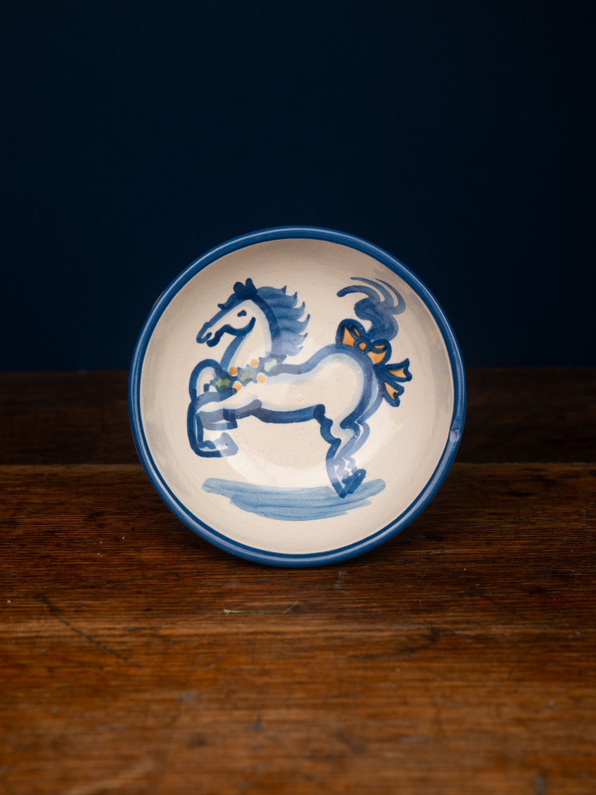 Holiday Blue Horse Cereal Bowl