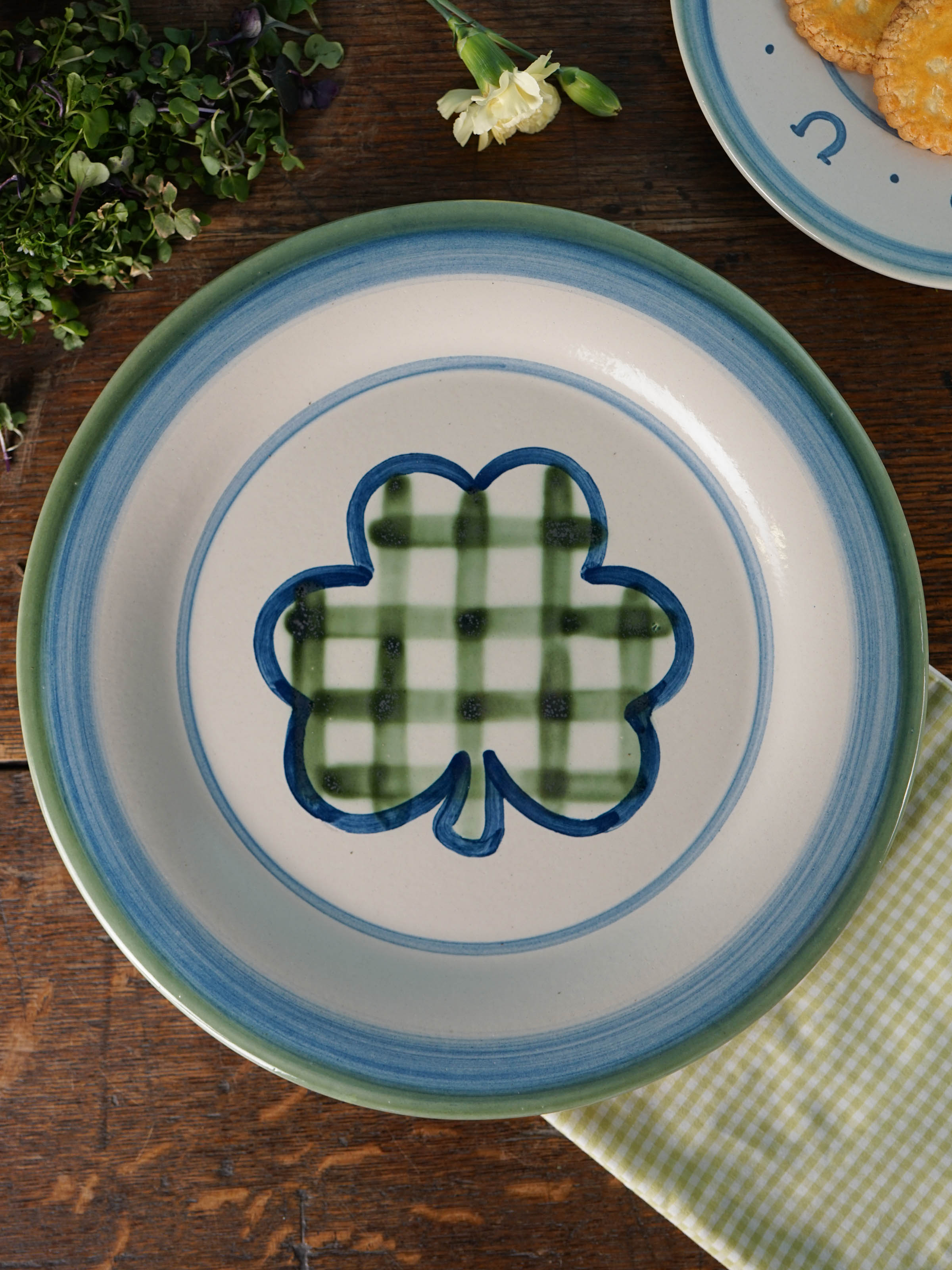 Plaid Clover Serving Plate