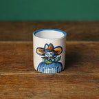 Blue Cowboy Portrait Mini Cup