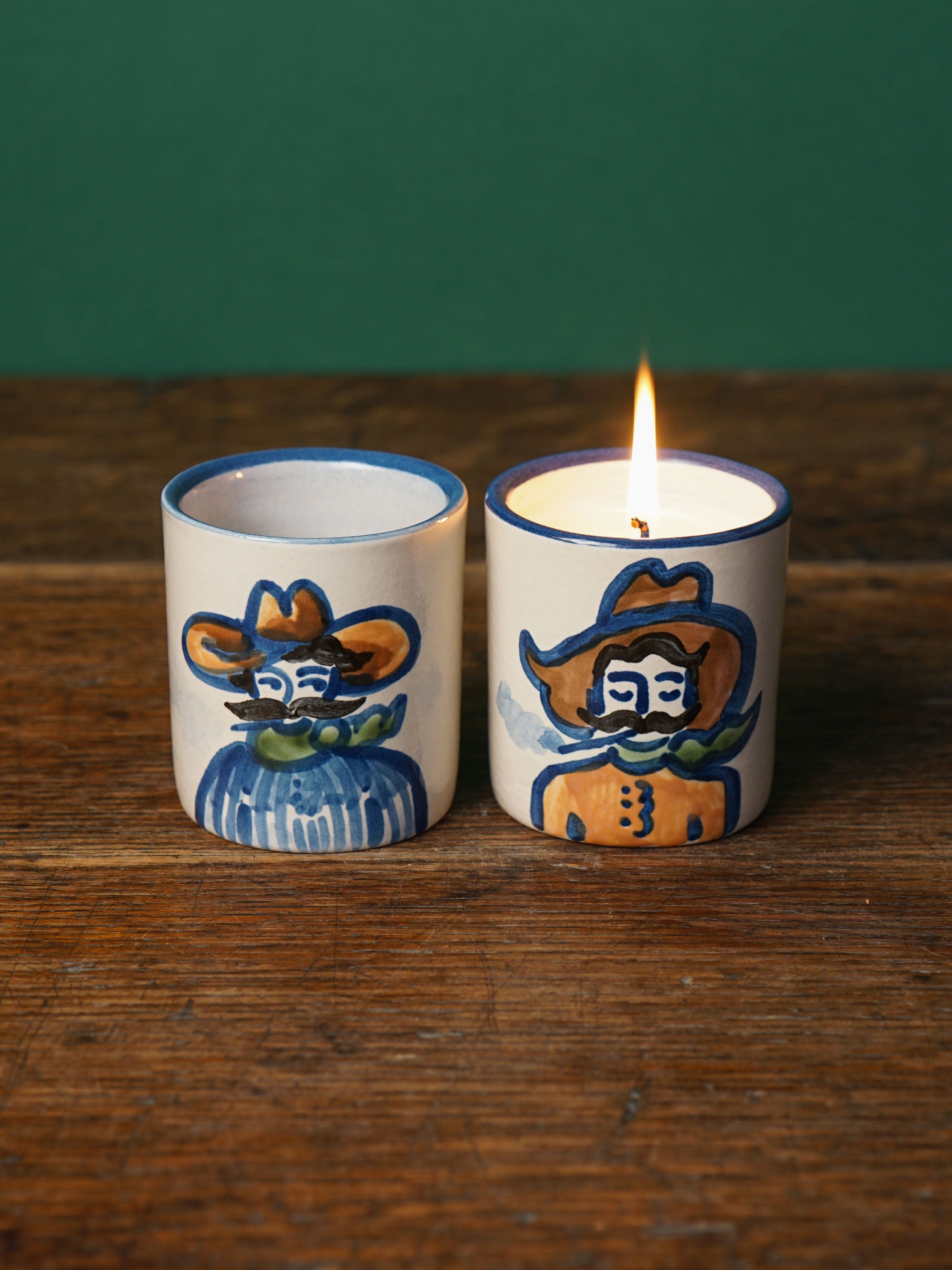 Blue Cowboy Portrait Mini Cup